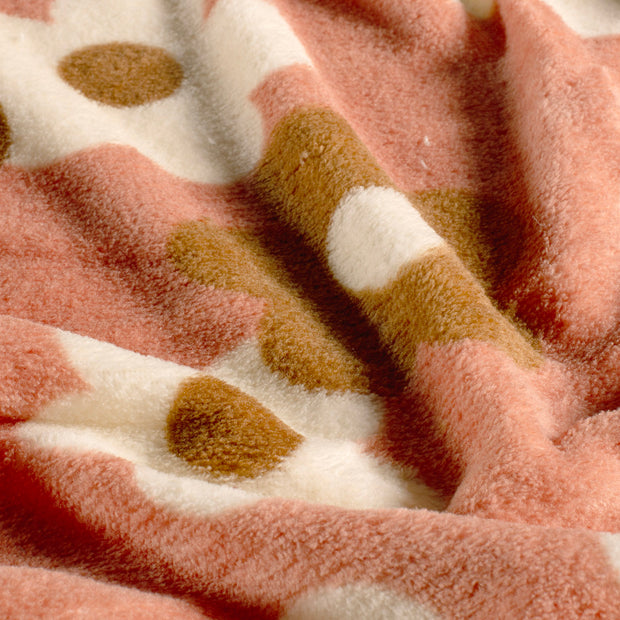Coral Fleece fabric Flowers Coral