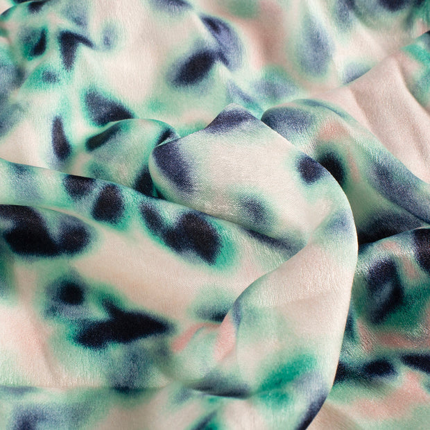 Satin Velvet tela Abstracto Menta oscura