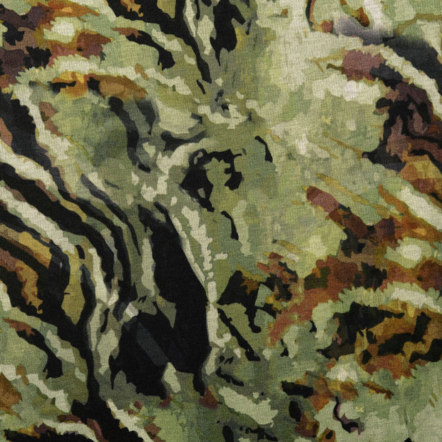Jersey fabric Camouflage Olive Green