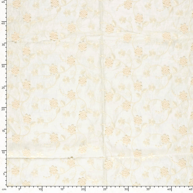 Chiffon fabric Flowers Off White