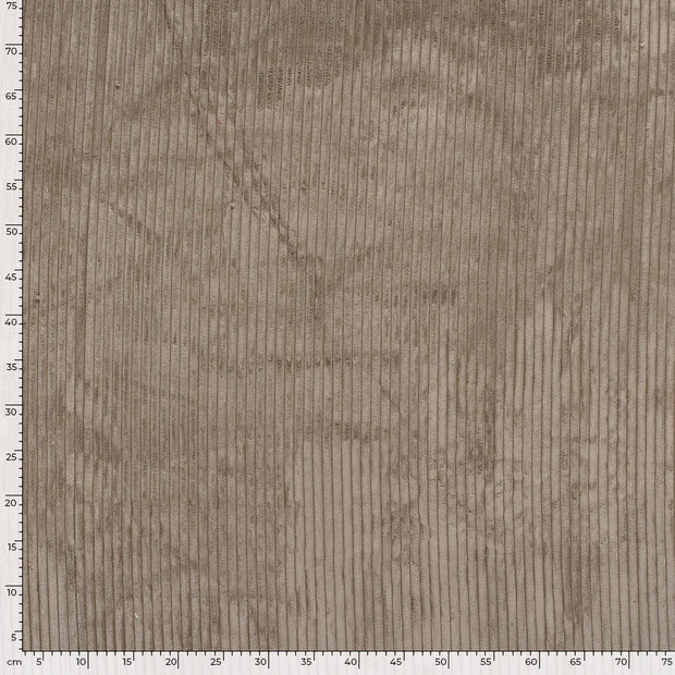 Velours Côtelé 4.5w tissu Unicolore Gris taupe