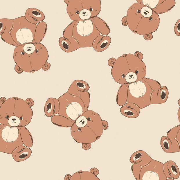 French Terry fabric Bears Beige