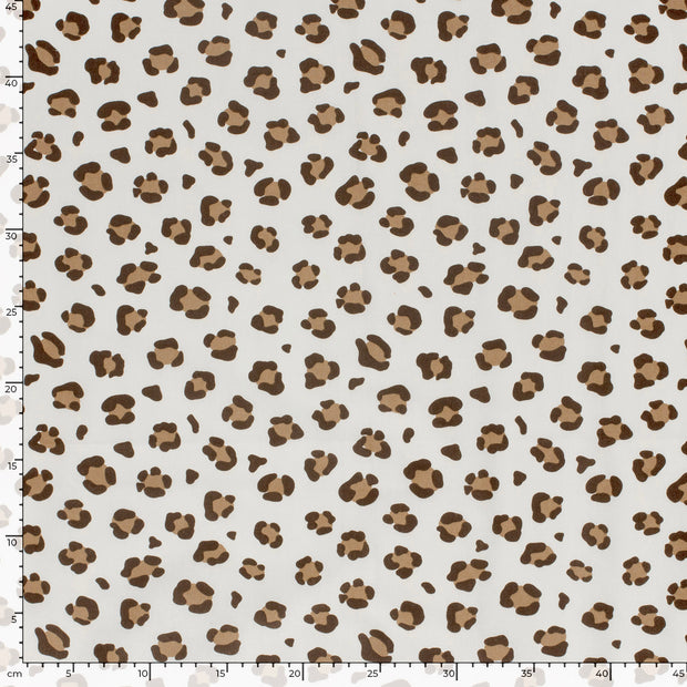 Popeline de Coton tissu Panther Blanc cassé