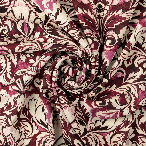 Viscose Crêpe tissu Bordeaux 