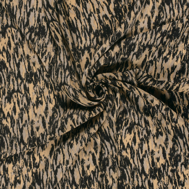 Satin Velvet fabrik Beige bedruckt 