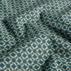 Cotton Poplin digital printed Geometric pattern Petrol