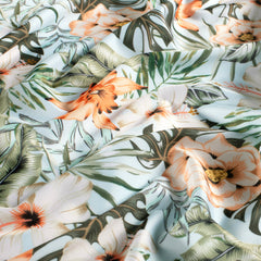 Swimwear Jersey UPF50 Recycled estampación digital Flores Azul claro