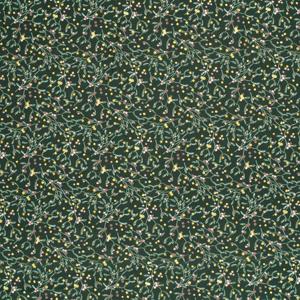 Algodón Popelina tela Verde oscuro 