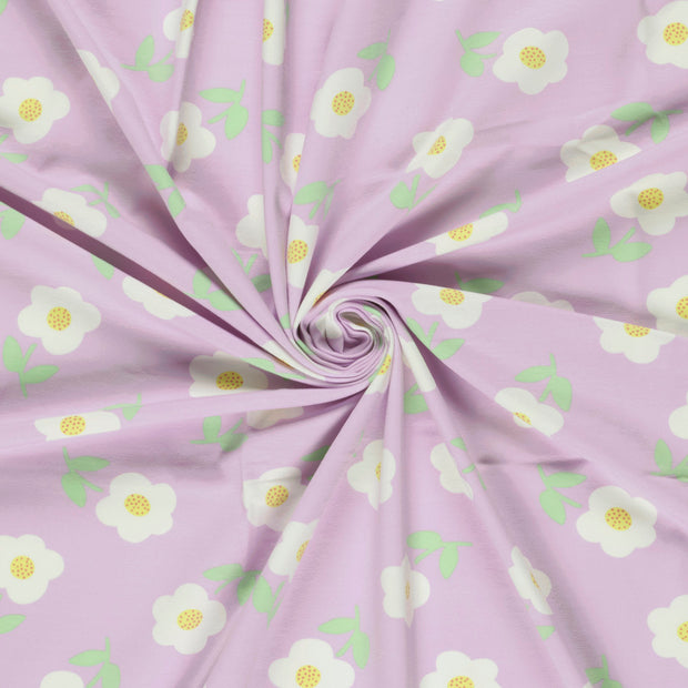 Jersey tissu Lilas imprimé 