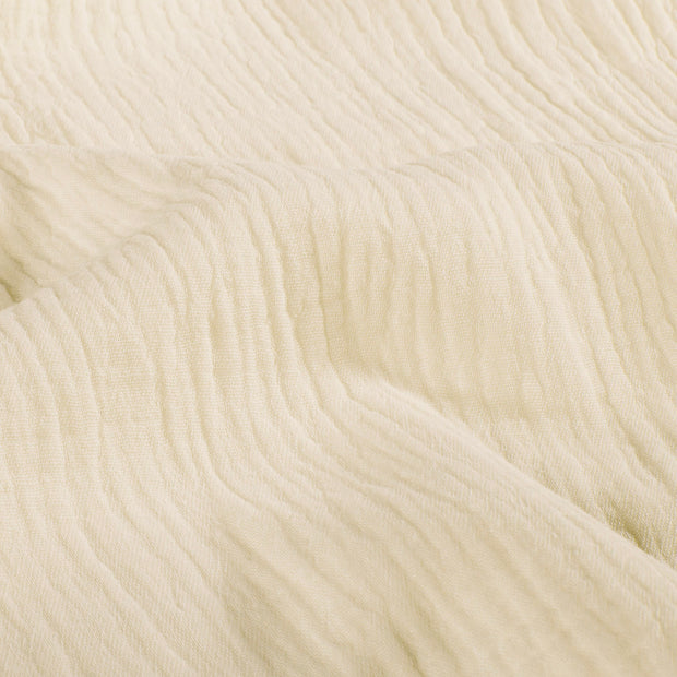 Mousseline stof Effen Ivoor