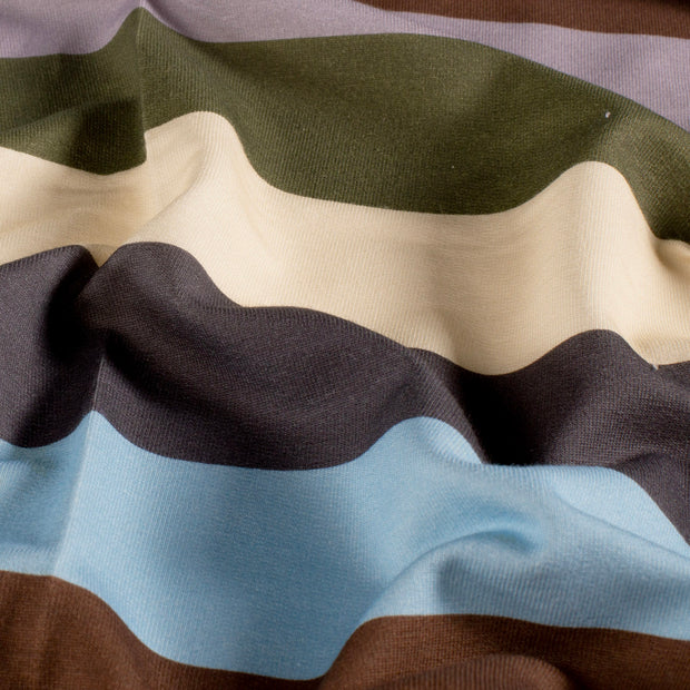 French Terry stof Strepen Babyblauw