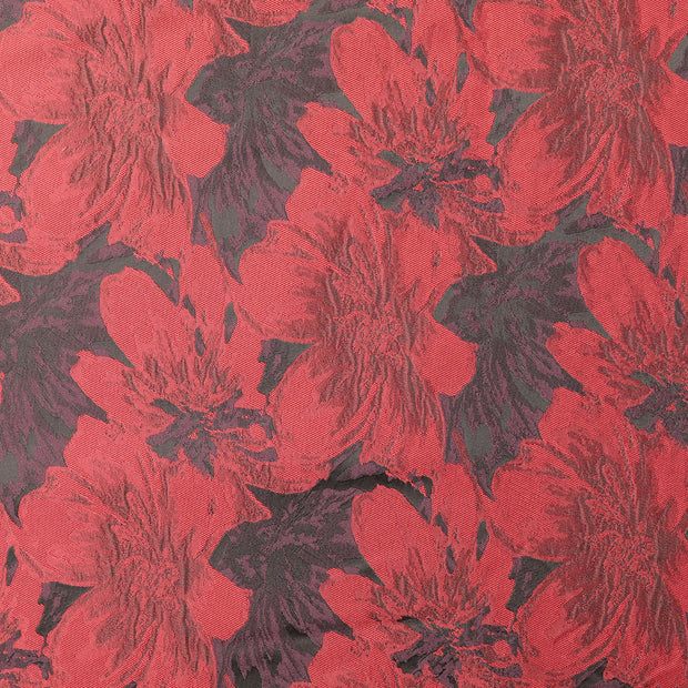 Jacquard stof Bloemen Bordeaux