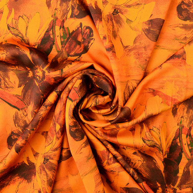 Viscose Satin fabrik Orange 
