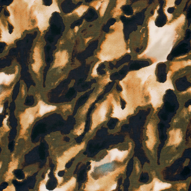 Viscose Nylon Crepe fabrik Khaki-Grün 
