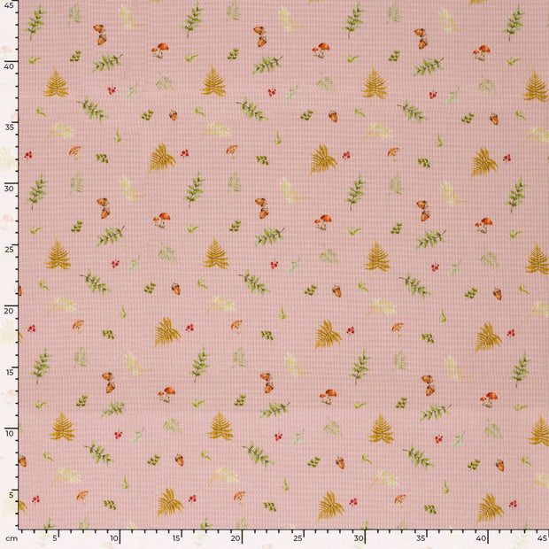 Waffle piqué fabric Old Pink