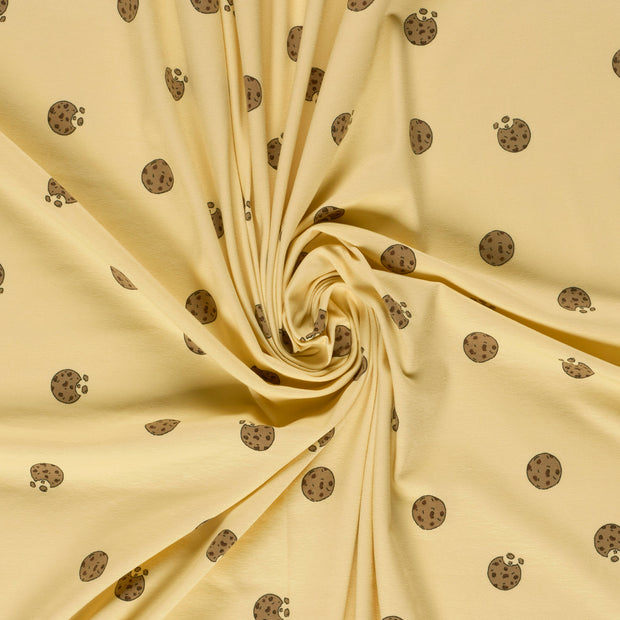 Jersey fabric Beige printed 