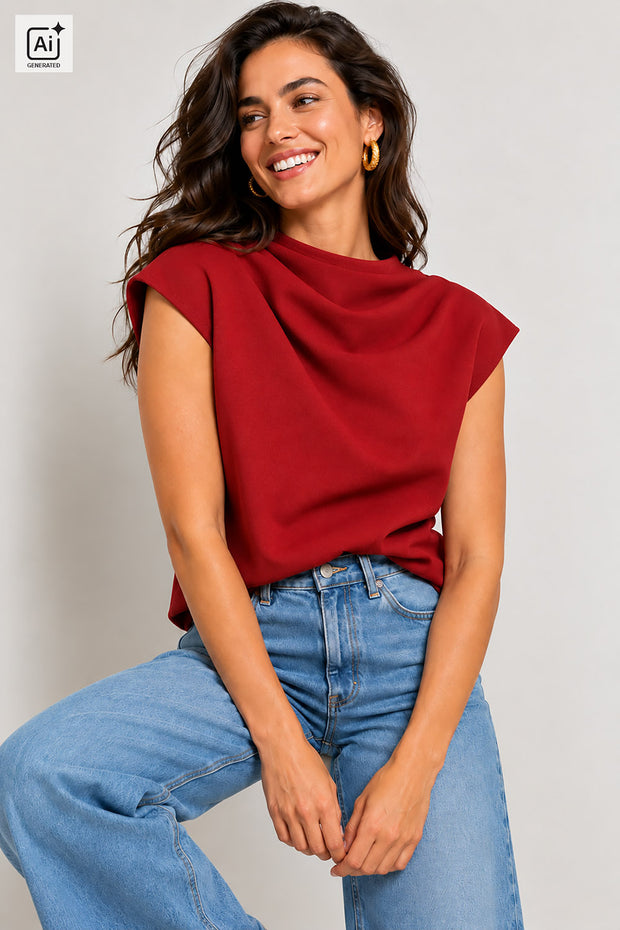 Punta di Roma fabric Unicolour Red