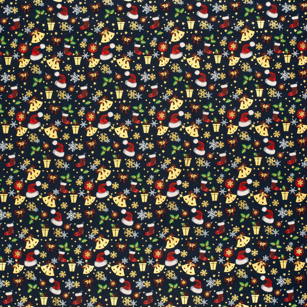 Cotton Poplin fabric Navy 