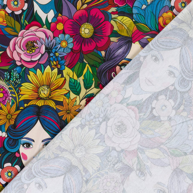 Panama fabric Faces digital printed 