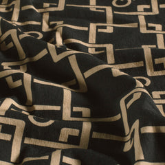 brushed and digital printed Abstract Black