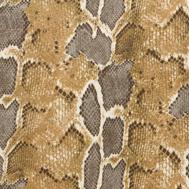 Suede leather fabric Snakes Camel