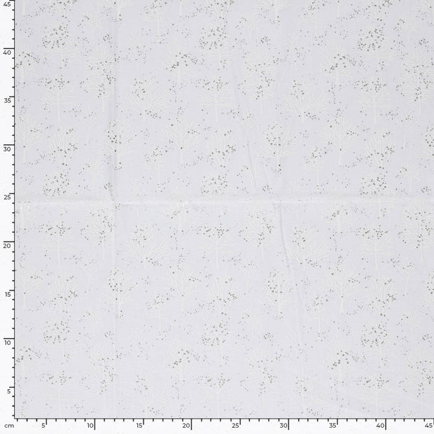 Algodón Popelina tela Navidad Blanco