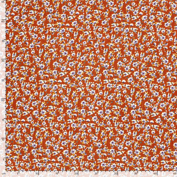 Borken Crepe fabric Flowers Brique