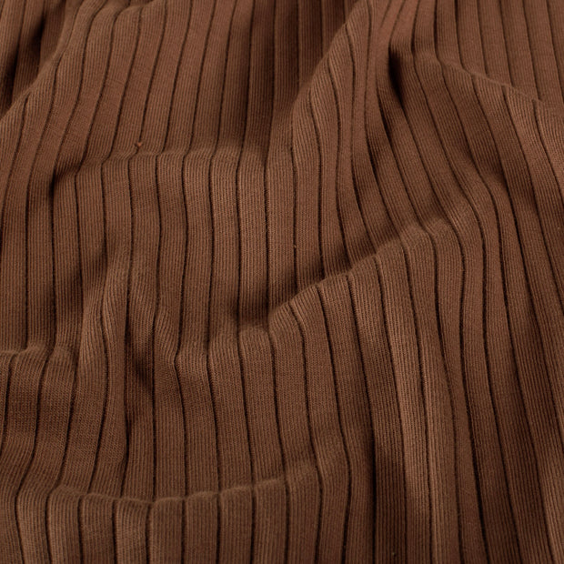 Rib Jersey stof Effen Roest