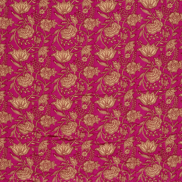 Muslin bounded fabric Abstract Fuchsia