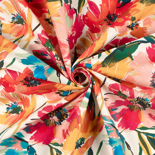 Panama fabric Fuchsia digital printed 