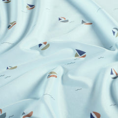Swimwear Jersey UPF50 Recycled estampación digital Barcos de vela Azul claro