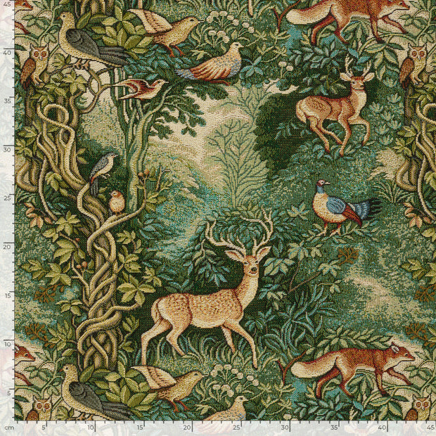 Gobelin stof Herten Donker groen