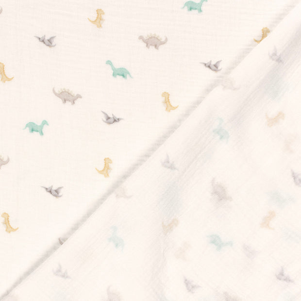Double gaze tissu dinosaures imprimé numérique 