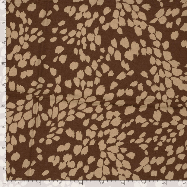 Viscose Nylon Crepe tissu fleurs Marron