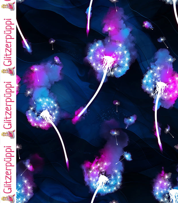 Jogging fabric Dandelions Navy