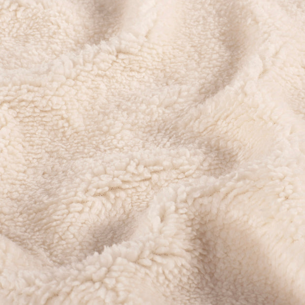 Sherpa Fleece fabrik Uni Ivory