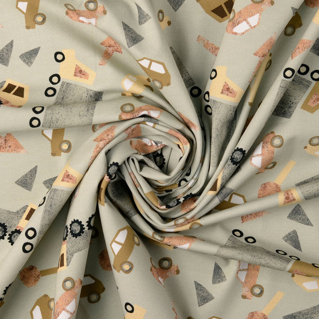 Jersey fabric Grey digital printed 