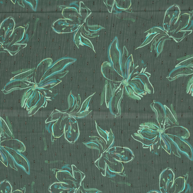 Chiffon fabric Petrol semi-transparent 