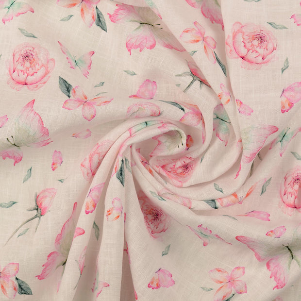 Linen fabric Pink 