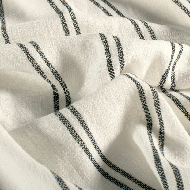 Mélange de Lin tissu rayures Blanc cassé