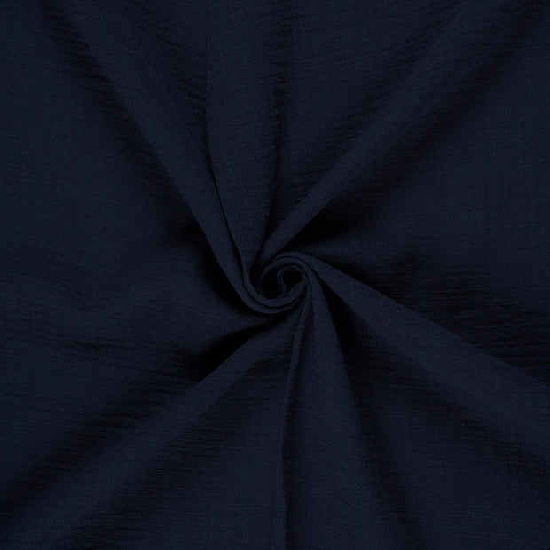Double gaze tissu Bleu Marine slub 