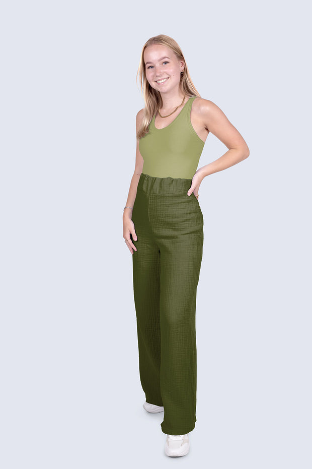 Muselina tela Unicolor Forest Green