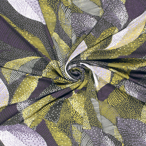 Viscosa Jersey tela Gris oscuro estampado 