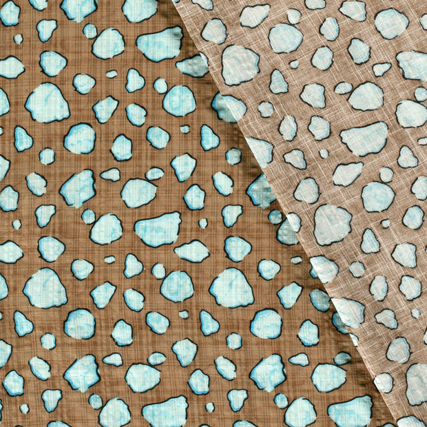 Woven Cotton Viscose fabric Dots slub printed 