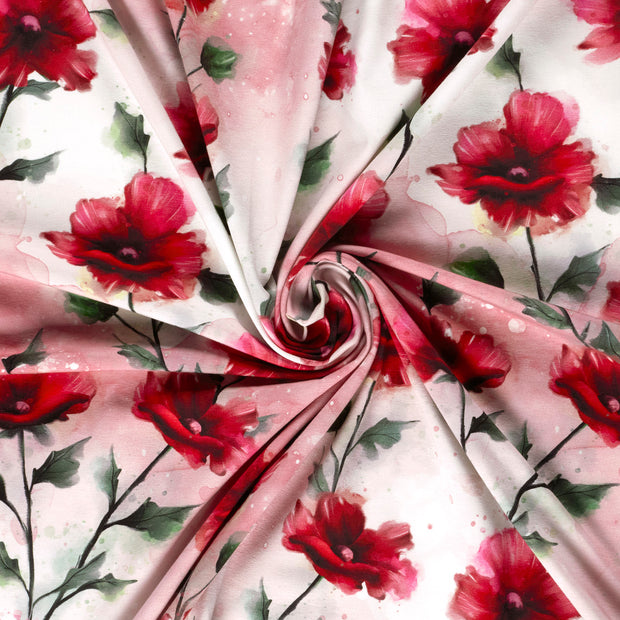Jersey fabric Light Pink digital printed 