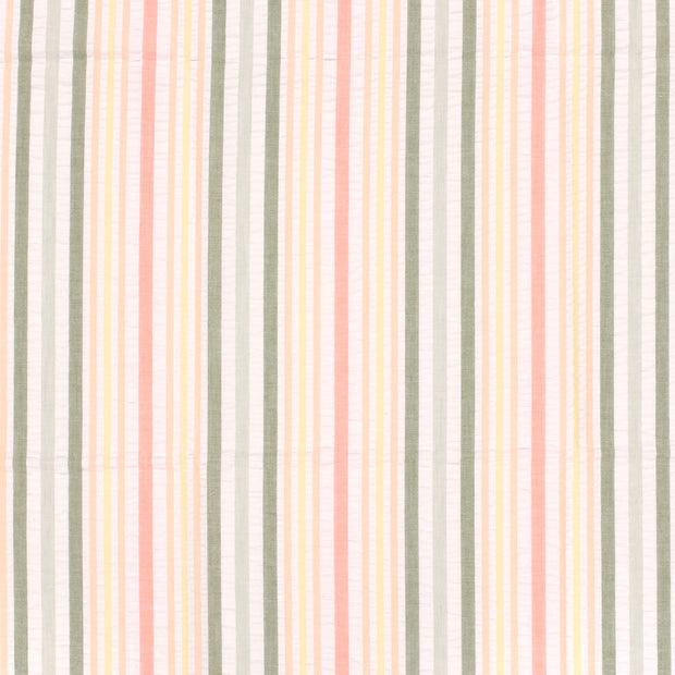 Seersucker fabric Khaki Green 