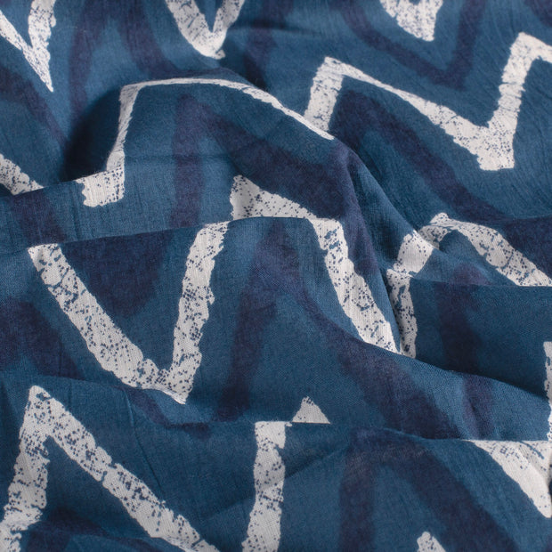 Voile fabrik Abstrakt Indigoblau