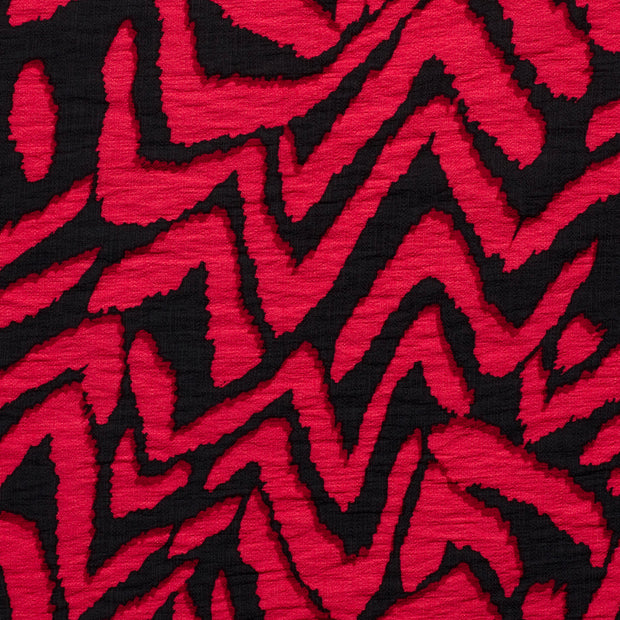 Viscose Nylon Ottoman stof Abstract Donker rood