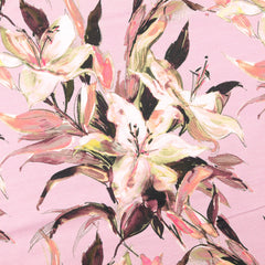Cotton Jersey digital printed Flowers Old Pink