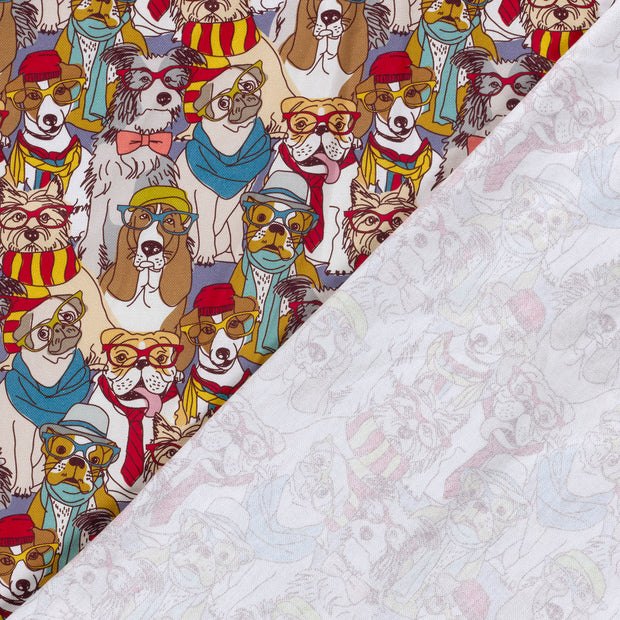 Panama fabric Dogs digital printed 